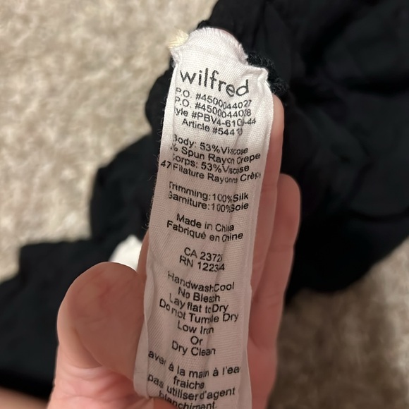 Aritzia Wilfred Marais Black Silk Trim Drawstring Pant size Large - Picture 8 of 16